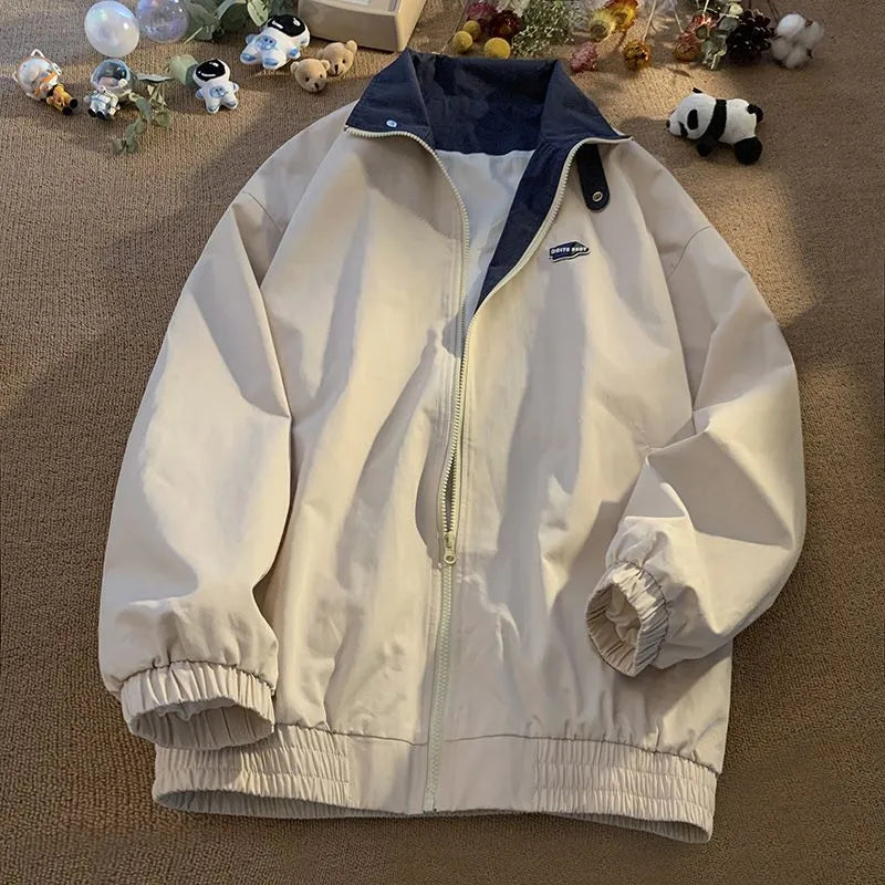 Getadme Vintage Jackets Women Oversized Japanese Fashion Harajuku Windbreaker Y2k Streetwear Korean Coats AutumnTrend Hippie Fleece Fabric Down Fabric Feather Fabric