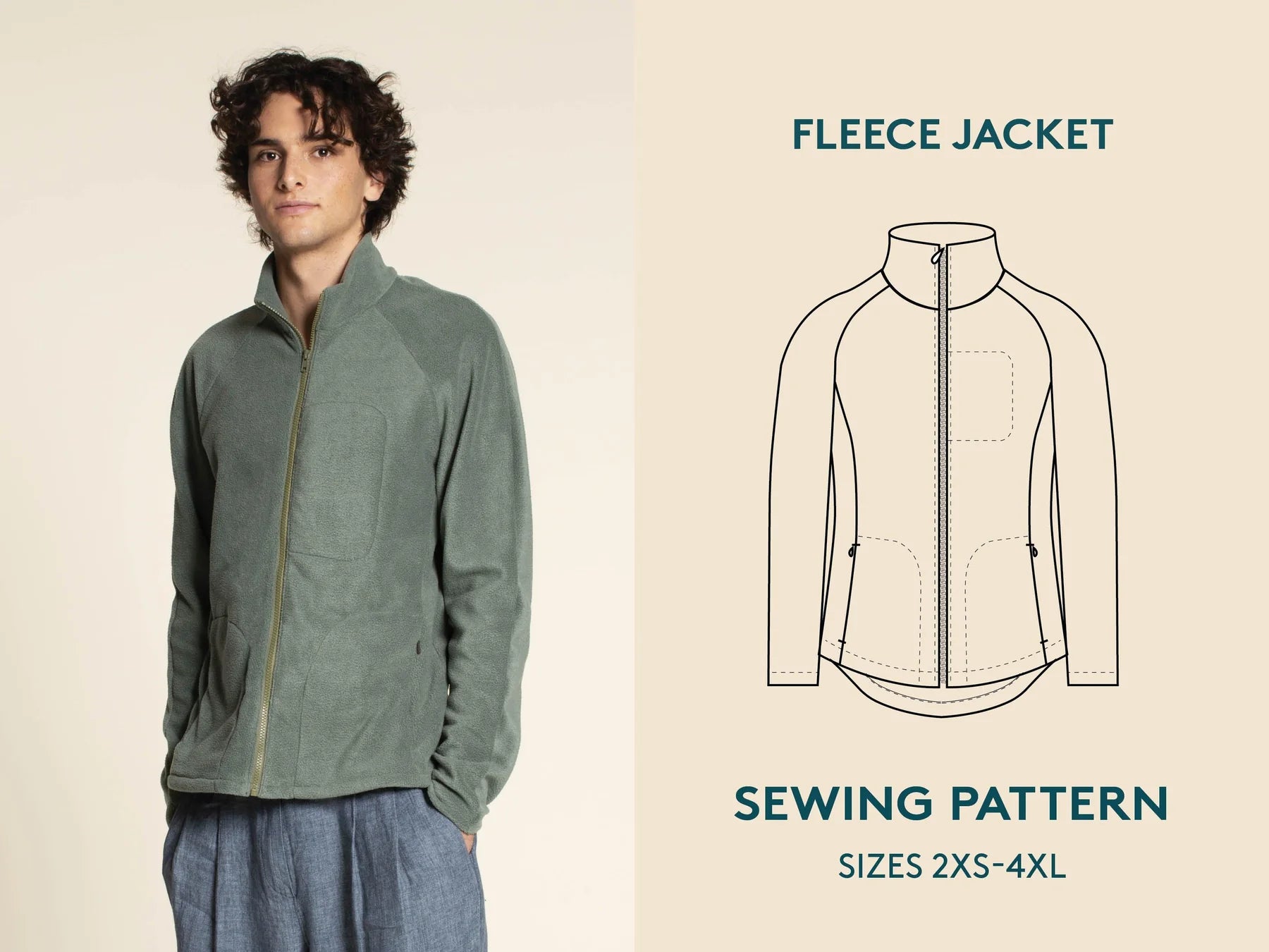 Fleece Jacket - Sewing Pattern | Wardrobe By Me Toggled Jacket Drawstring Jacket Belted Jacket