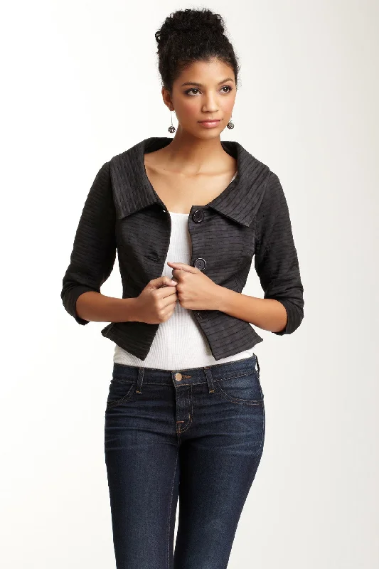 Jackie O Jacket - Black Rectangles Chenille Fabric Brocade Fabric Lace Fabric