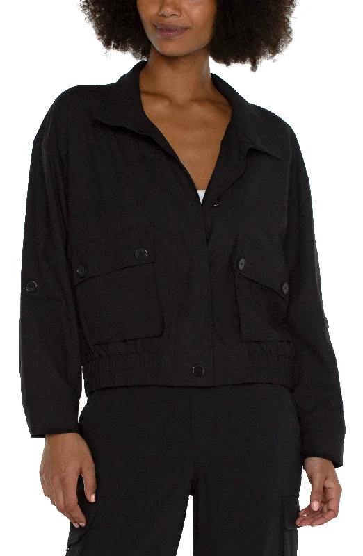 Liverpool Utility Jacket - Black Rayon Jacket Velvet Jacket Corduroy Jacket