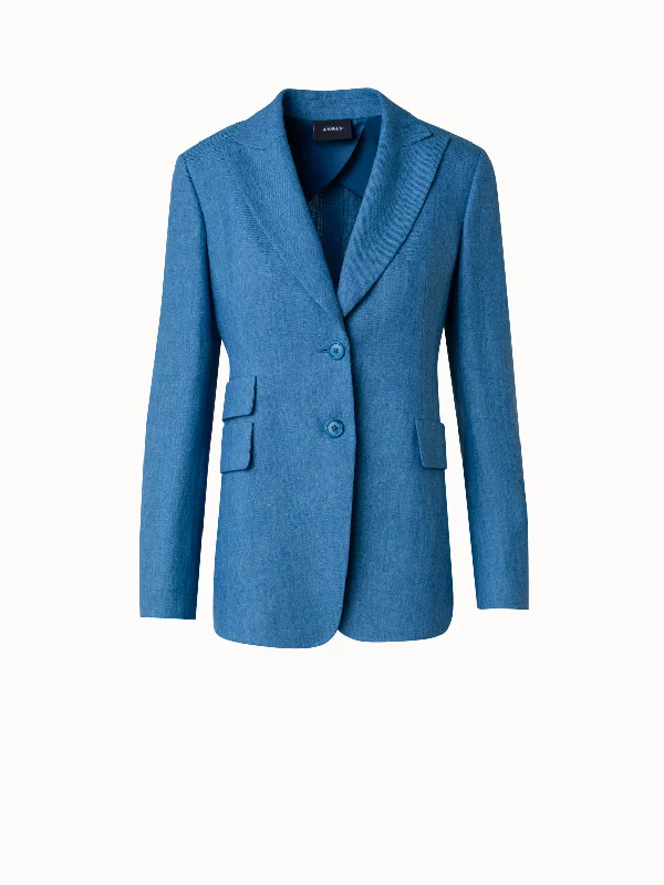 Long Linen Gabardine Jacket with Peak Lapel Nylon Jacket Polyester Jacket Spandex Jacket