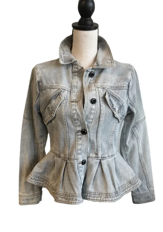 Madonna and Co Denim Peplum Jacket Striped Jacket Polka Dot Jacket Floral Jacket