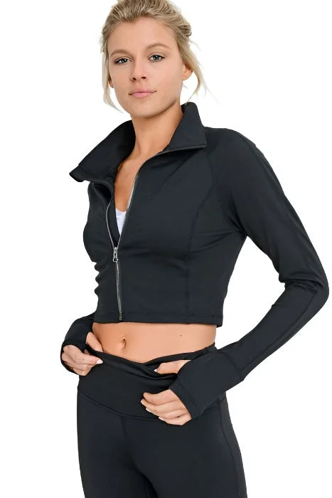 Mono B Crop Jacket AJ2432 Black Fleece Jacket Down Jacket Parka