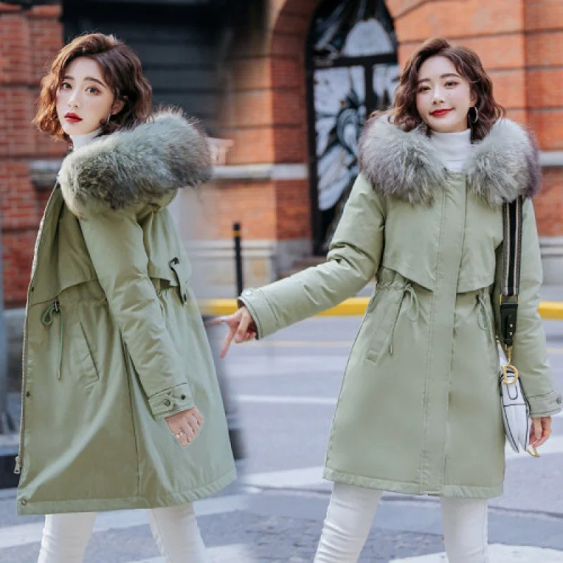 New Down And Cotton Jacket For Women In Winter Faux Fur Jacket Real Fur Jacket Shearling Jacket
