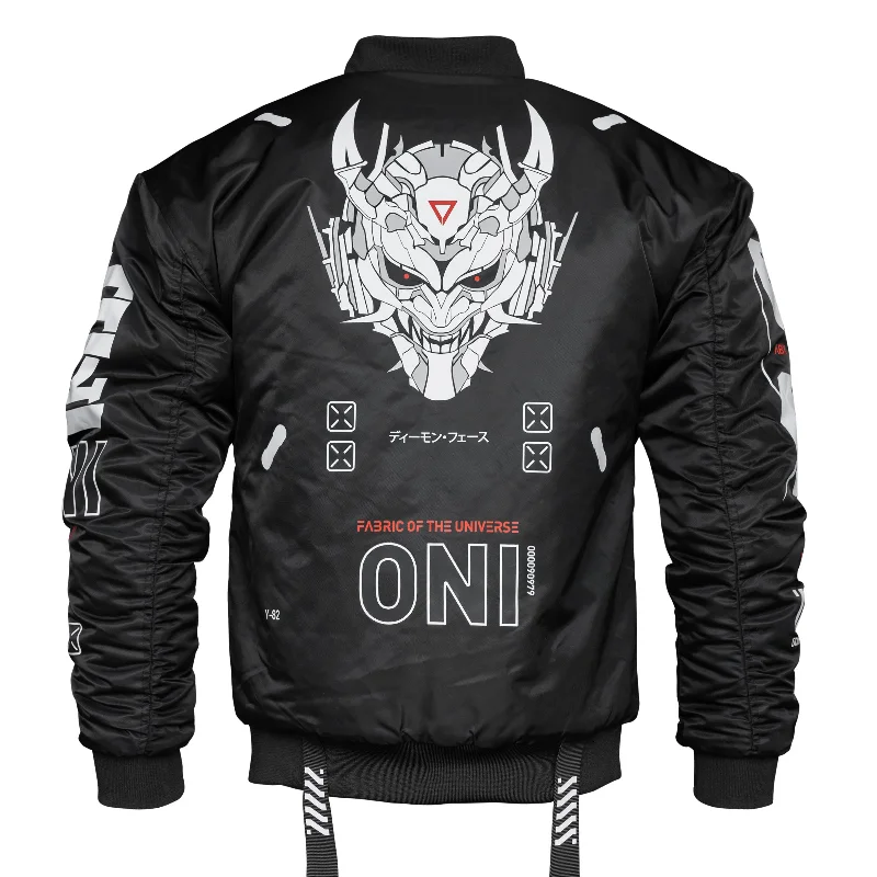 ONI Black Bomber Jacket Bomber Jacket Anorak Windbreaker