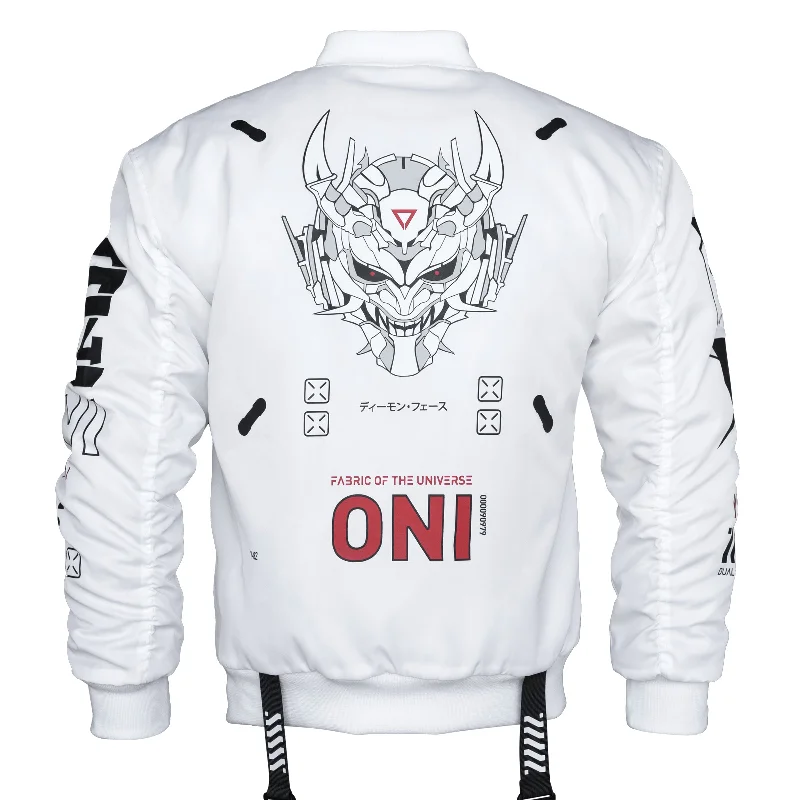 ONI White Bomber Jacket Faux Fur Jacket Real Fur Jacket Shearling Jacket