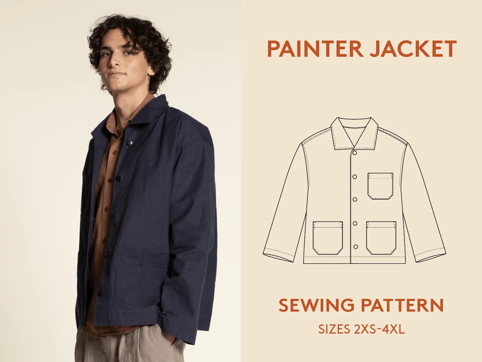 Painter Jacket - Sewing Pattern | Wardrobe By Me Cotton Fabric Linen Fabric Terry Fabric