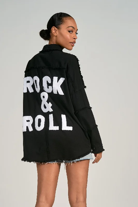 Rock & Roll Distressed Jacket Print Jacket Jacquard Jacket Patchwork Jacket