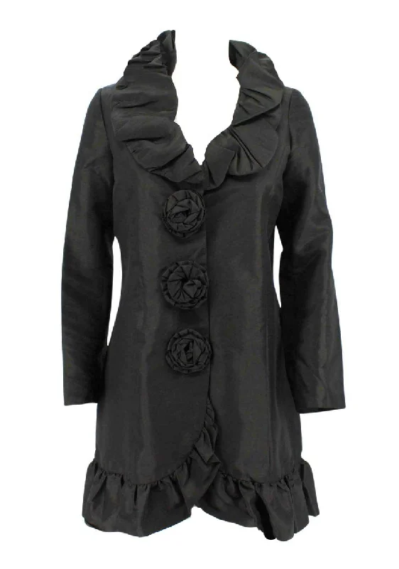 Rossi Roma Black Rosette Jacket Cardigan Sweater Pullover
