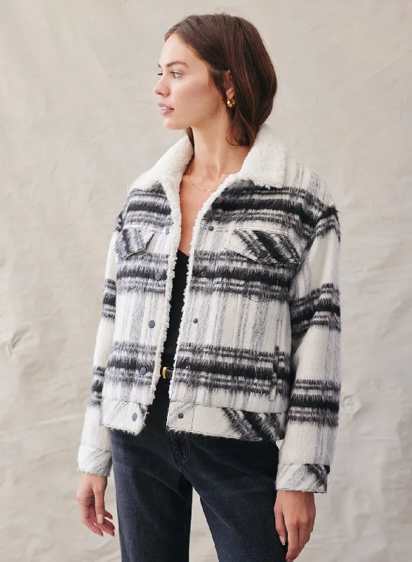 Sherpa Lined Trucker Jacket Lace Jacket Ribbed Jacket Sequined Jacket