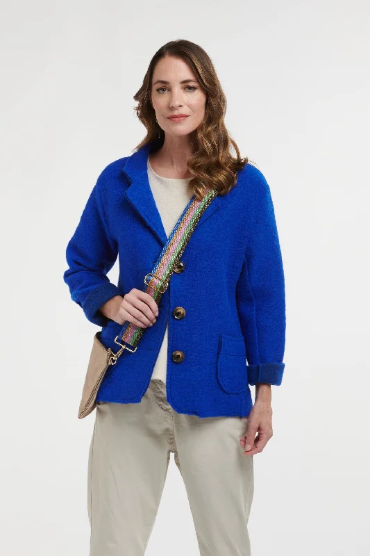 Urban Lux Boiled Wool Jacket Front Pockets Side Pockets Patch Pockets