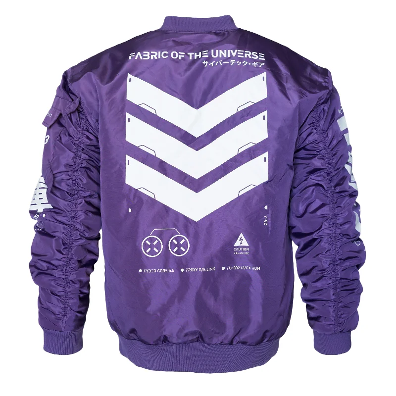 V3-3 Purple Bomber Jacket Front Pockets Side Pockets Patch Pockets