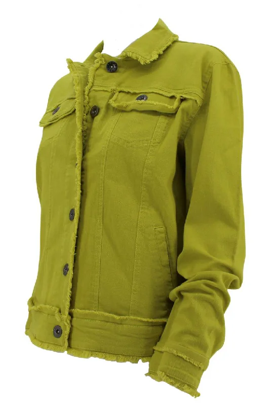 WAY Citron Twill Jacket A-Line Jacket Boat Neck Shawl Collar
