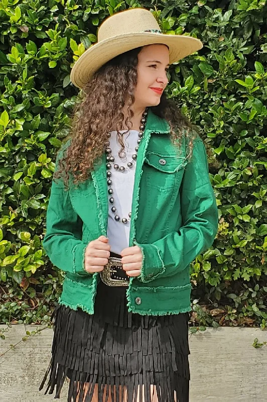 WAY Green Twill Jacket Faux Fur Jacket Real Fur Jacket Shearling Jacket