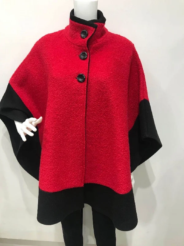 Wool poncho jacket Herringbone Jacket Houndstooth Jacket Plaid Jacket