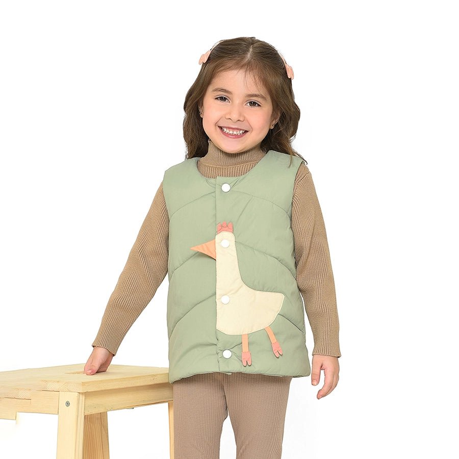 Farm Friends Woven Sleeveless Plain Jacket Snapped Jacket Toggled Jacket Drawstring Jacket
