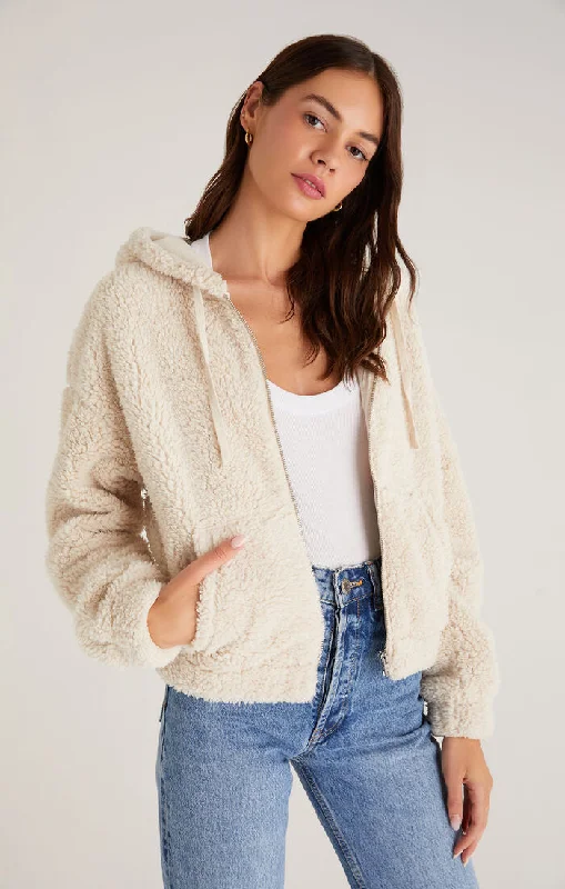 Zuri Sherpa Zip Up Jacket Striped Jacket Polka Dot Jacket Floral Jacket