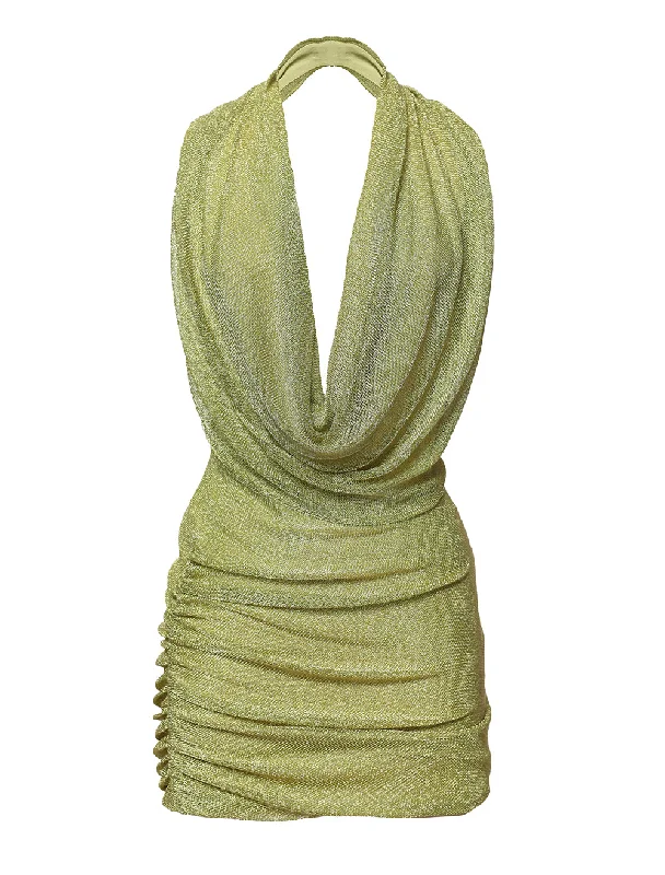 Amazon Mini dress Citrus green Trendy Mesh Mini Dress
