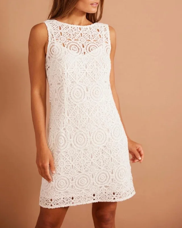 Antonella Mini Dress White Chic Tropical Mini Dress