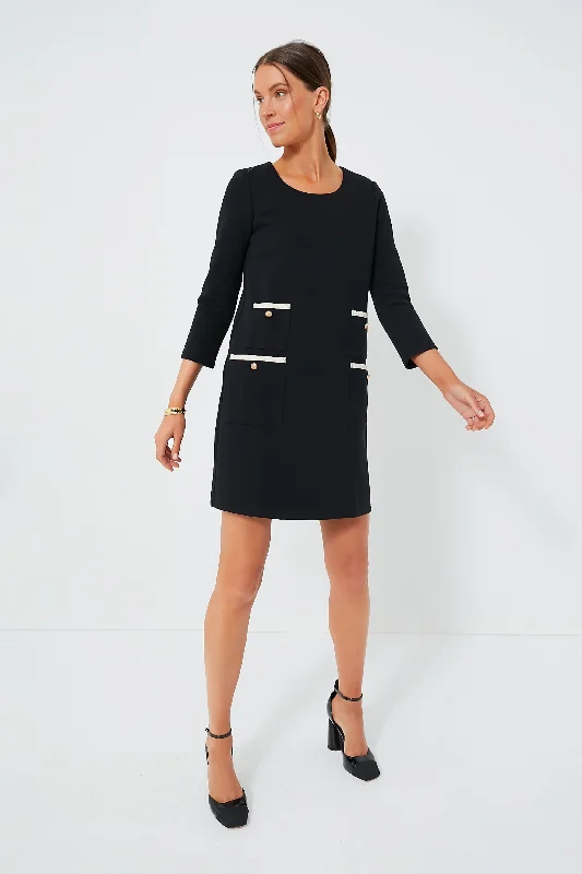 Black Francoise Mod Mini Dress Stylish Sweetheart Mini Dress