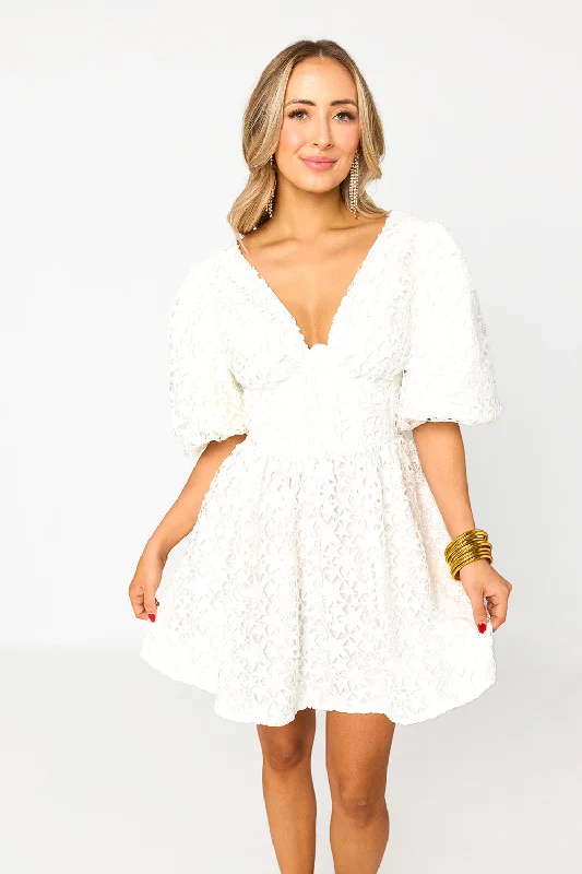 Bonnie Puff Sleeve Mini Dress - Equinox Elegant Velvet Mini Dress