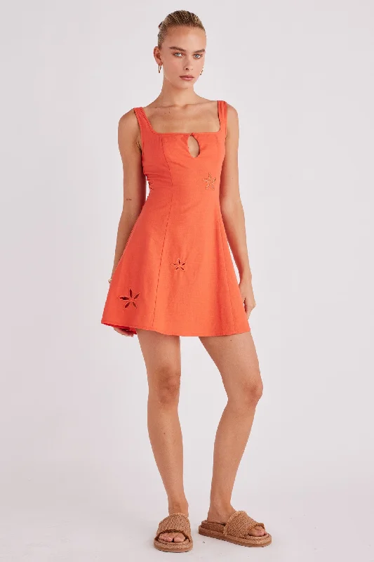 FLORA MINI DRESS Comfortable Linen Mini Dress