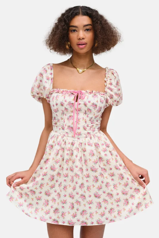 Etienne Mini Dress Pink Stylish Ruffle Mini Dress