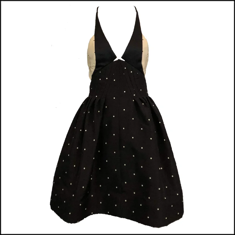 Geoffrey Beene 1996 Black and White Silk Faille Halter Mini Dress Comfortable Bodycon Mini Dress