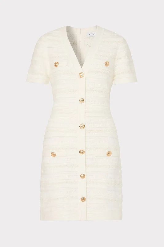 Kennedy Textured Knit Mini Dress Stylish Short-Sleeve Mini Dress