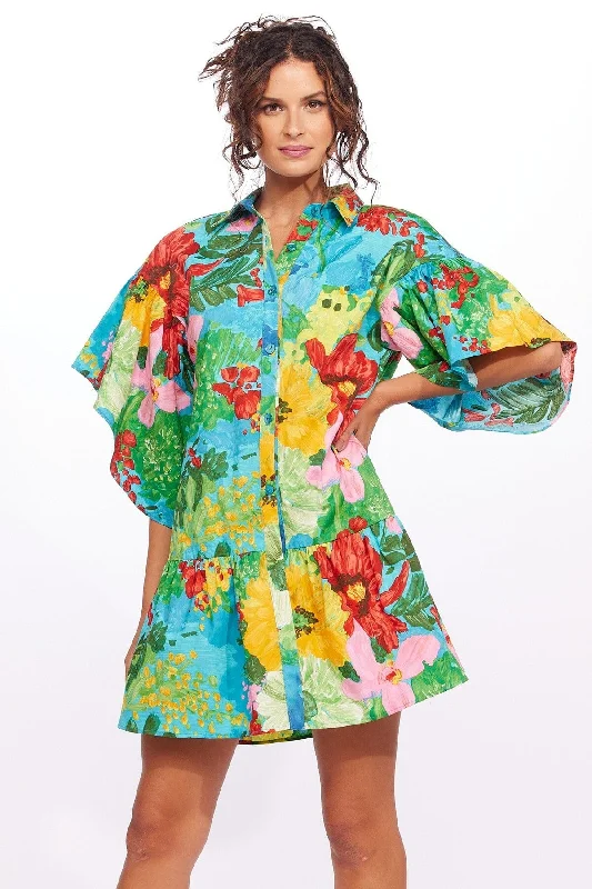 Mallory Mini Dress with Tiered Sleeves - Matisse Chic Halter Mini Dress