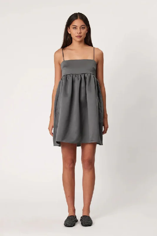 Remain - Sydney Mini Dress, Smoke Fashionable Lace-Trim Mini Dress
