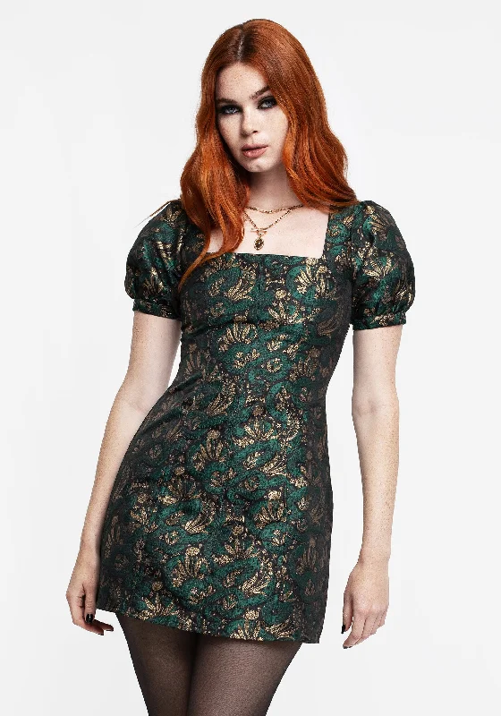 Rena Snake Jacquard Mini Dress Trendy Tulle Mini Dress