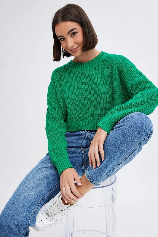 Green Knit Jumper Long Sleeve Cotton Zippered Buttoned Snapped