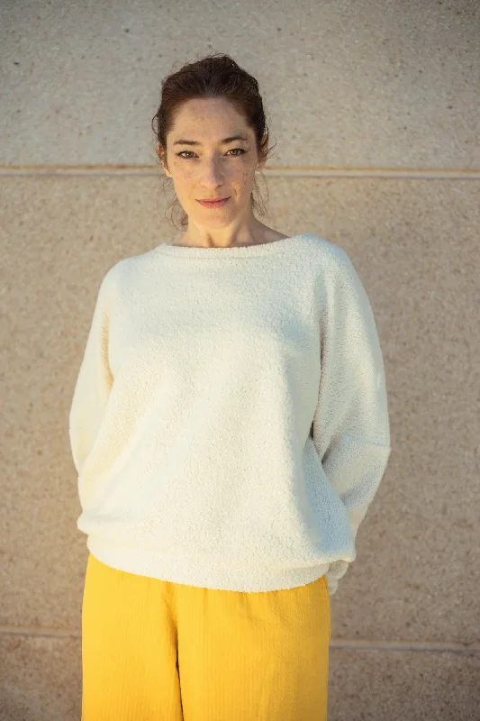 Jumper Isa - Cloudy Fleece Ribbed Striped Patterned