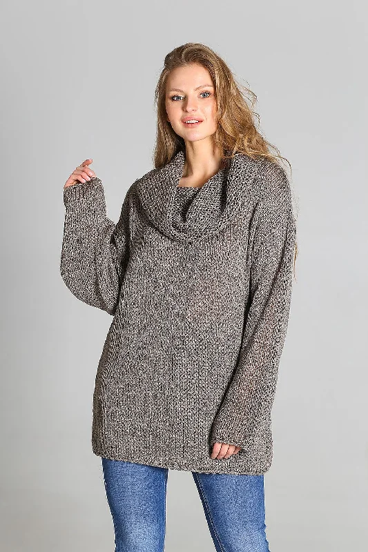 Jumper MKM Boat Neck Shawl Collar Notched Collar