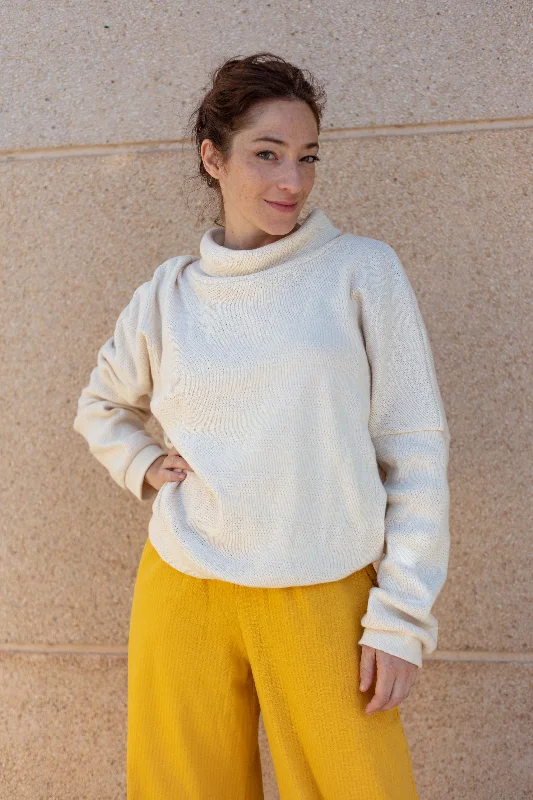 Knitted Jumper Irma - Jacquard Oat Sweater Knitwear Pullover