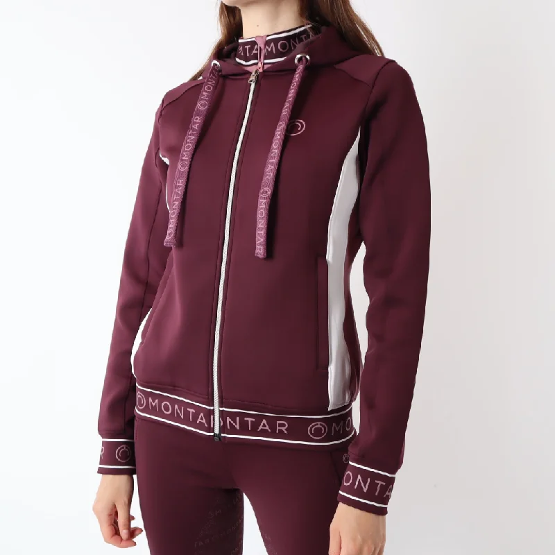 Montar Alia Ladies Viv Logo Tape Contrast Panel Jumper Chenille Blend Fleece Blend Nylon Blend