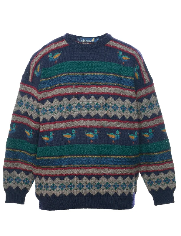 Multi-colour Jumper - M Fleece Fabric Down Fabric Feather Fabric