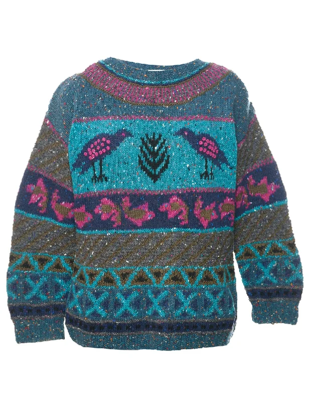 Multi-colour Jumper - S Long Sweater Short Sweater Cropped Sweater