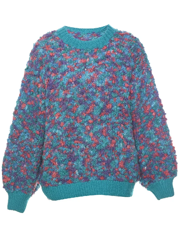 Multi-colour Jumper - XL Sequined Glittery Shiny