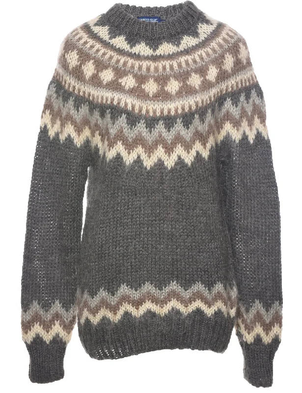 Nordic Grey Jumper - M Fleece Sweater Nylon Polyester