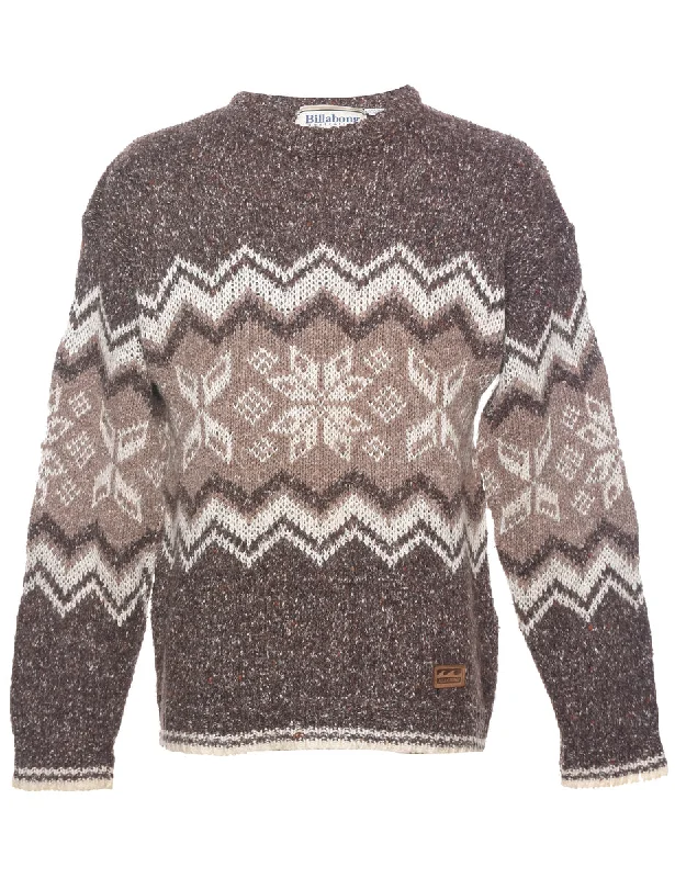Nordic Jumper - M Graphic Sweater Embroidered Appliqued