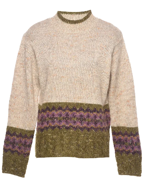 Nordic Jumper - M Ribbed Striped Patterned