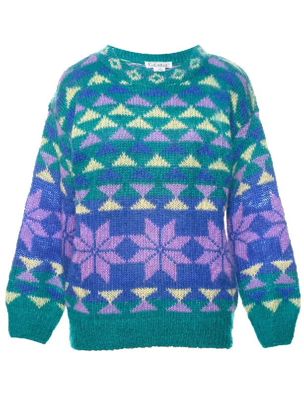 Nordic Jumper - M Handmade Hand-knitted Hand-woven