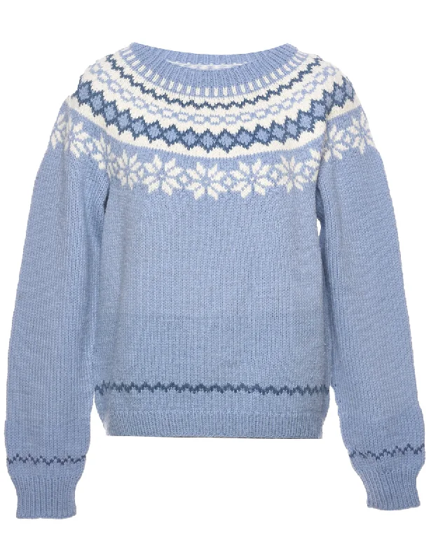Nordic Light Blue Jumper - M Casual Formal Business
