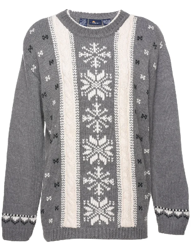 Nordic Light Grey Jumper - M Fleece Sweater Nylon Polyester