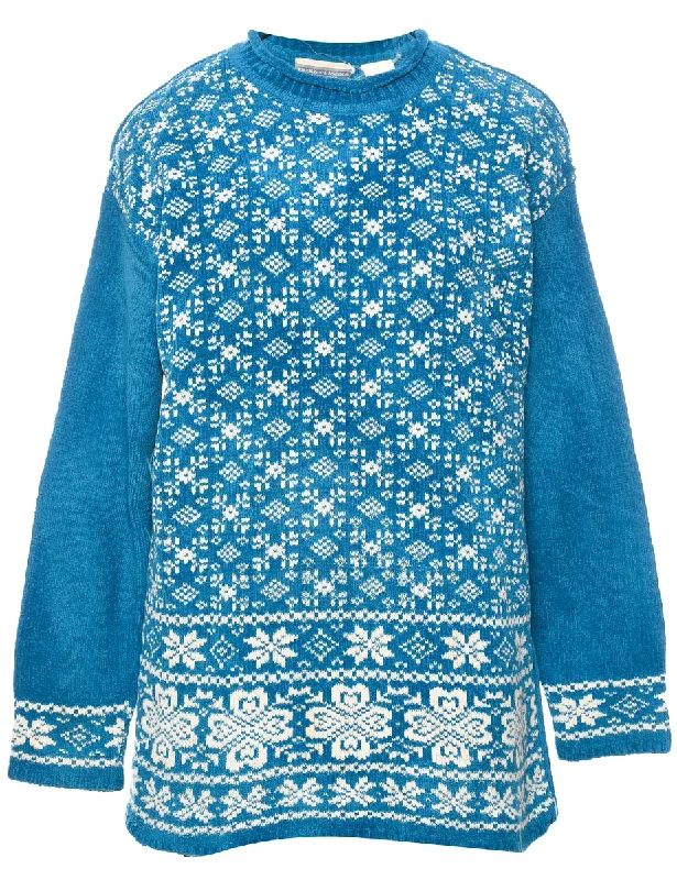 Nordic Turquoise Jumper - L Nylon Fabric Polyester Fabric Spandex Fabric