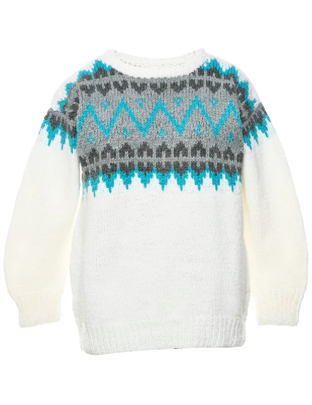 Nordic White Jumper - M Iron Safe Non-Iron Wrinkle Free