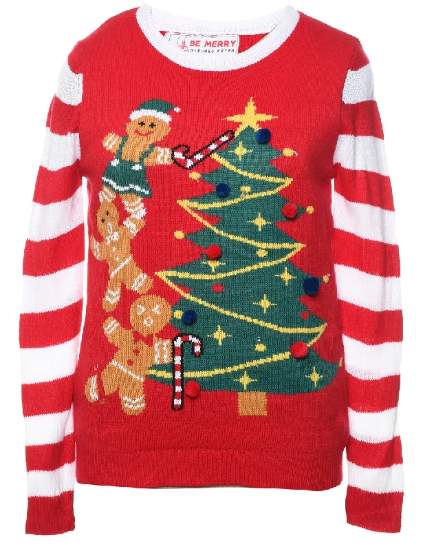 Red Christmas Jumper - S Cotton Fabric Linen Fabric Terry Fabric