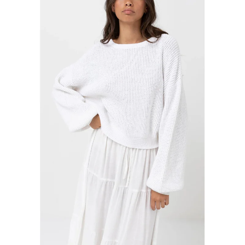 Rhythm Classic Knit Women's Jumper - White Soft Cozy Warm